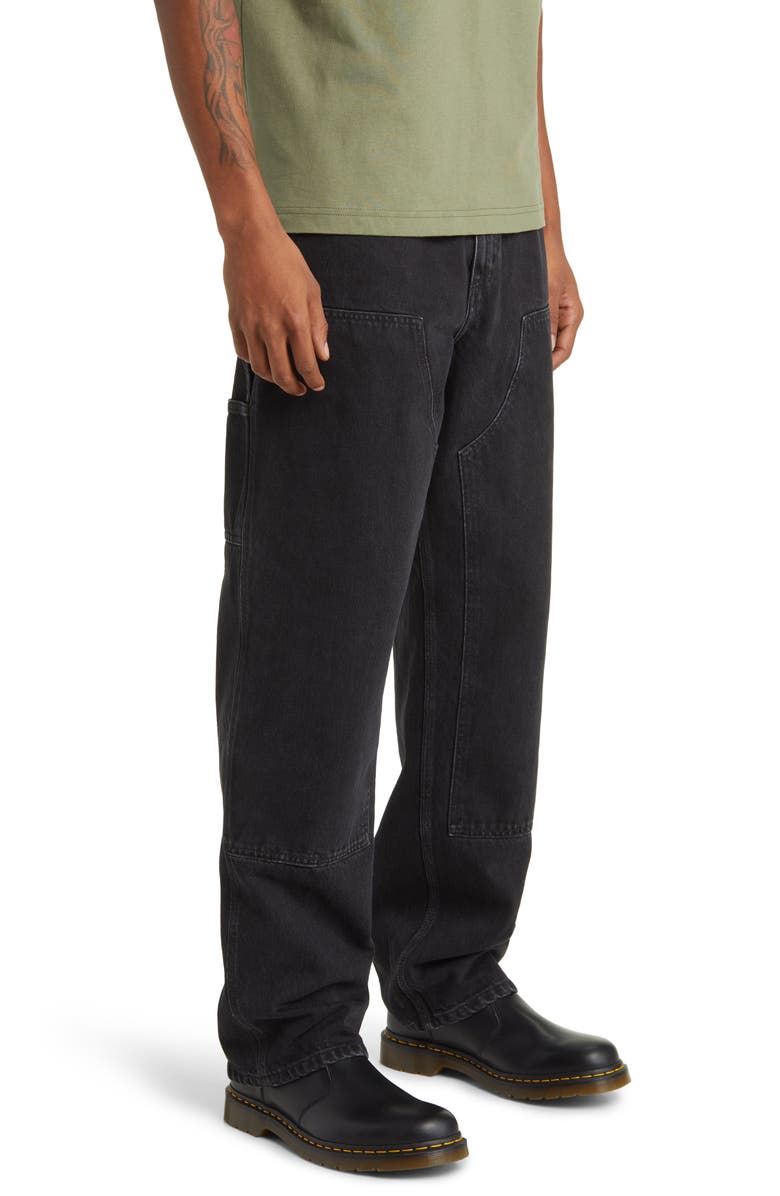 Carhartt Work In Progress Double Knee Work Jeans, Alternate, color, Black Stone Washed