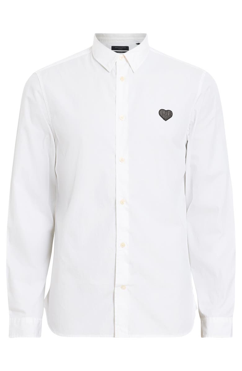 AllSaints Amante Slim Fit Embroidered Button-Up Shirt, Alternate, color, 