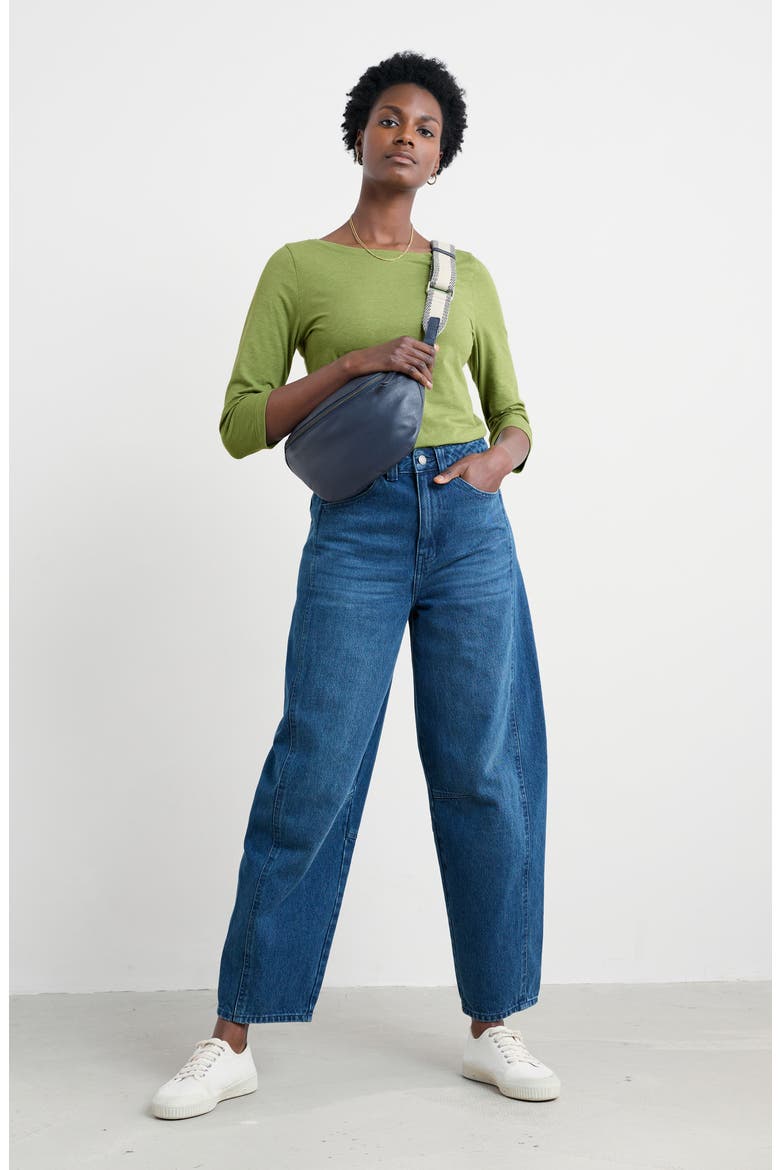 Easel Stretch Organic Cotton Top, Alternate, color, MELANGE ALOE