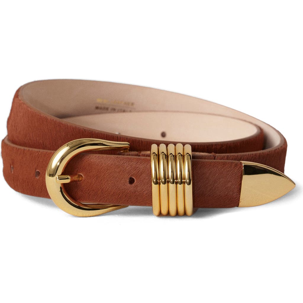 Déhanche Hollyhock Genuine Calf Hair Belt in Camel Cavallino/gold  product