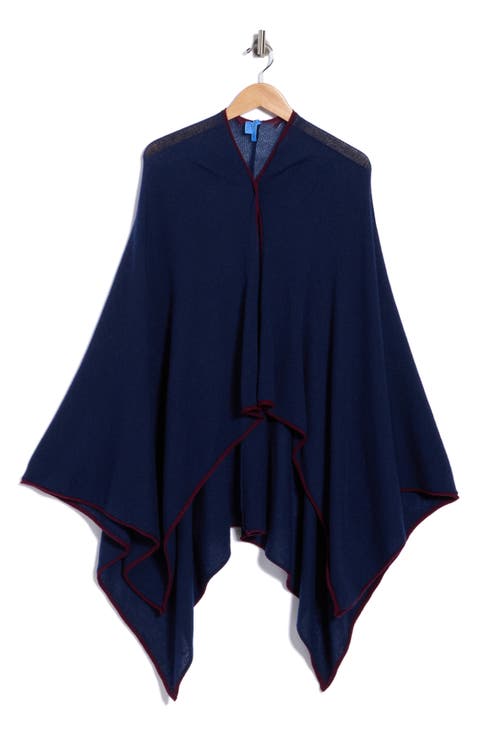 Rossi Roll Edge Cashmere Poncho