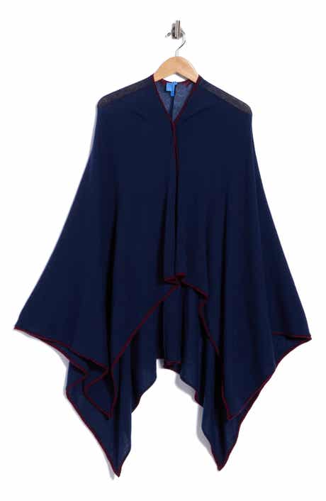 Rossi Roll Edge Cashmere Poncho