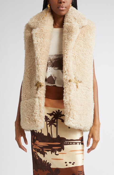 Western Whimsy Genuine Shearling Vest