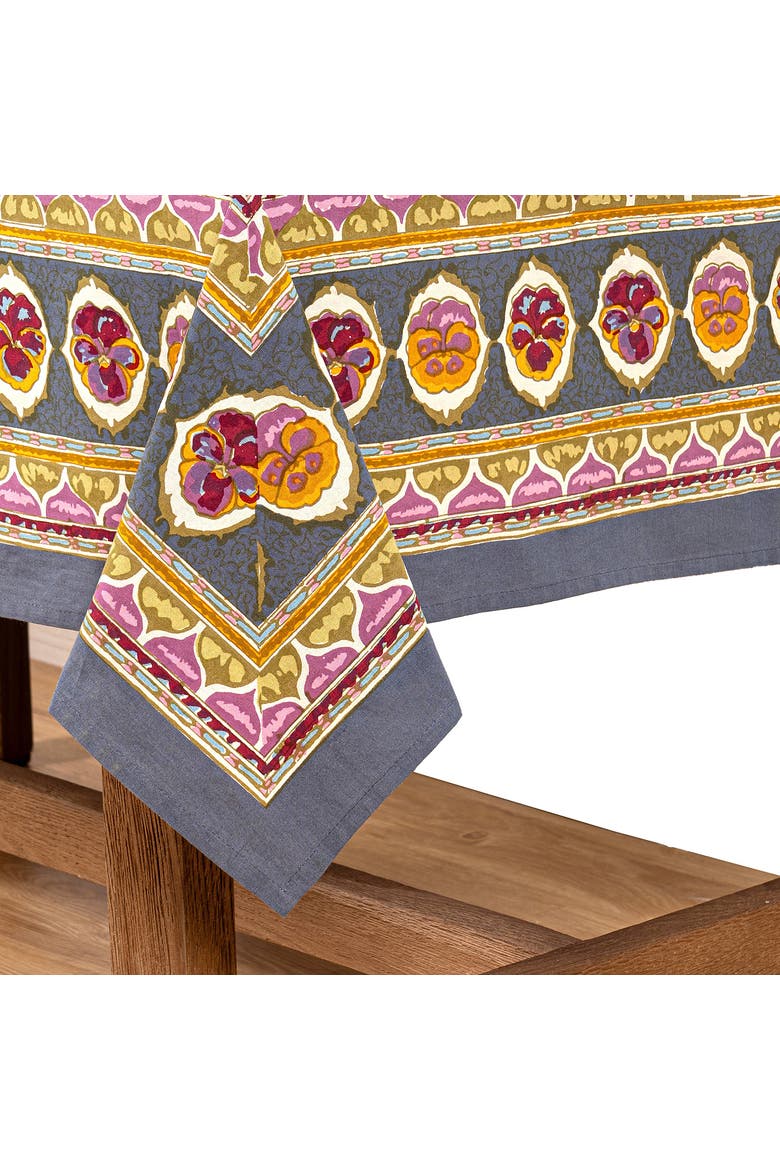 Pansy Tablecloth, Alternate, color, Red/Grey 90" x 90"