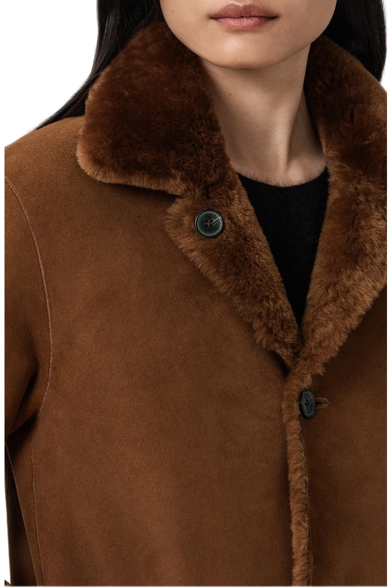 Serra Reversible Genuine Shearling Coat, Alternate, color, BITTER BROWN