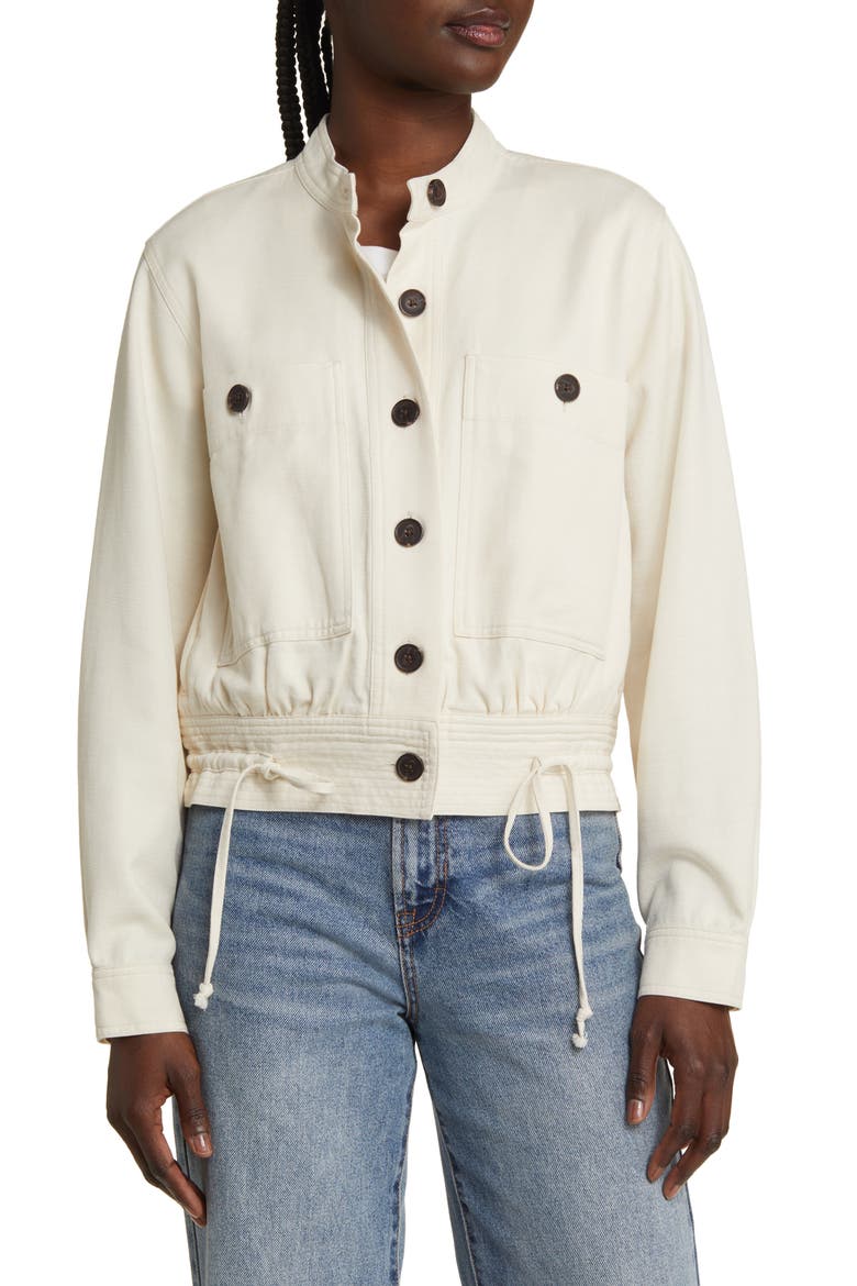 Alma Cotton Blend Jacket, Alternate, color, ECRU
