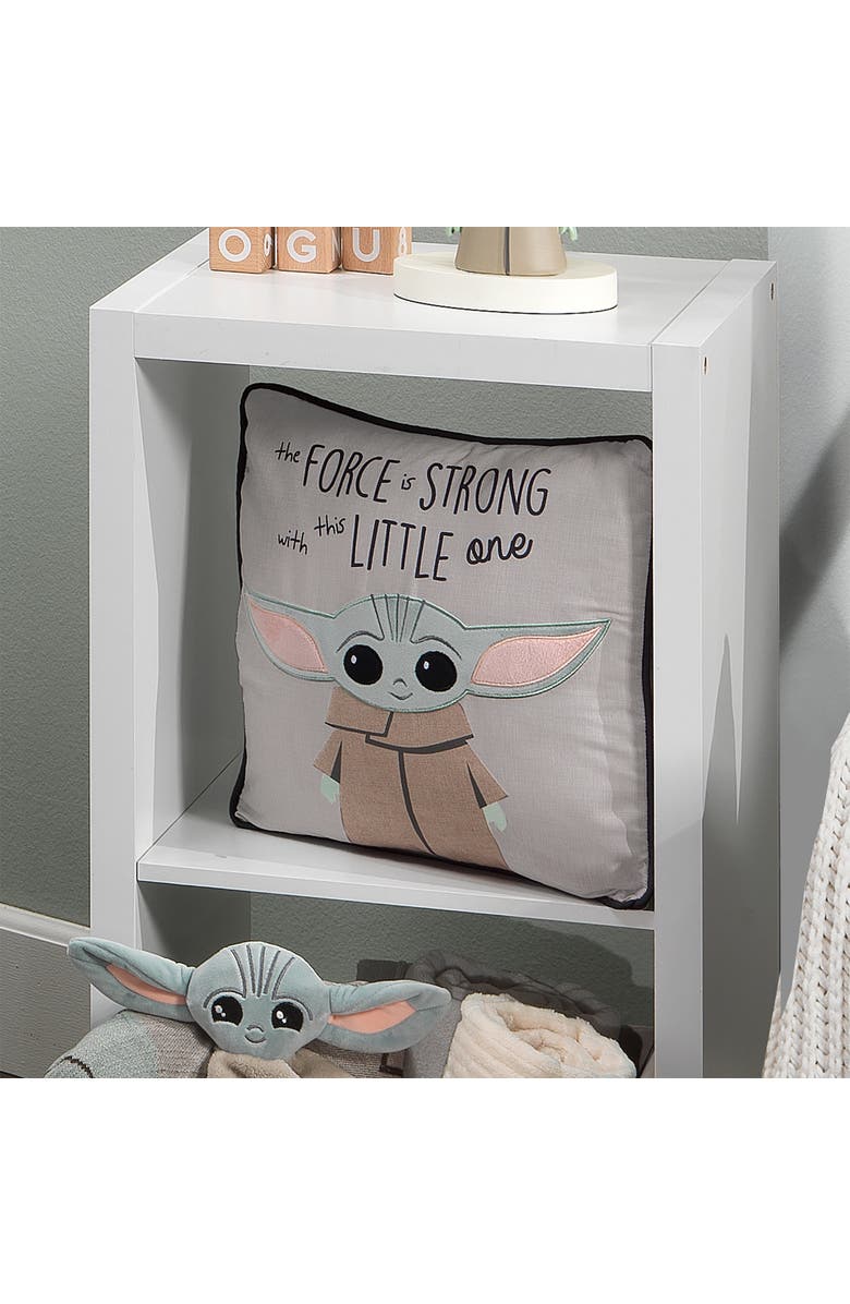 Lambs & Ivy Star Wars The Child/Baby Yoda Decorative Nursery Throw Pillow, Alternate, color, Gray