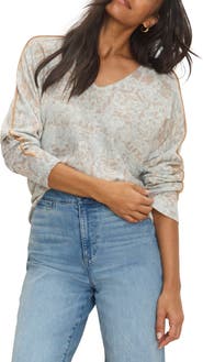 NIC+ZOE Impressions Tipped V-Neck Sweater