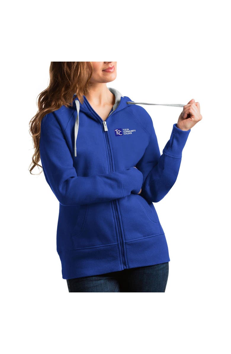 ANTIGUA Women's Antigua Royal Tulsa Community College Victory Full-Zip Hoodie, Main, color,