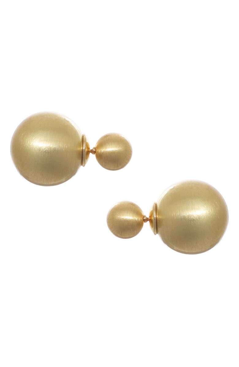 Adornia Matte Finish Ball Front/Back Earrings, Main, color, 