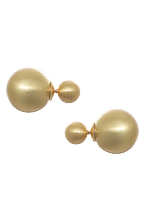 Matte Finish Ball Front/Back Earrings