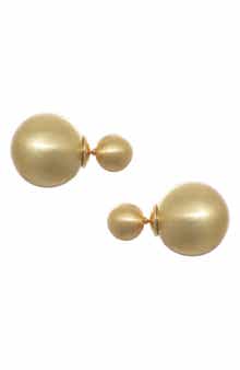 Adornia Matte Finish Ball Front/Back Earrings
