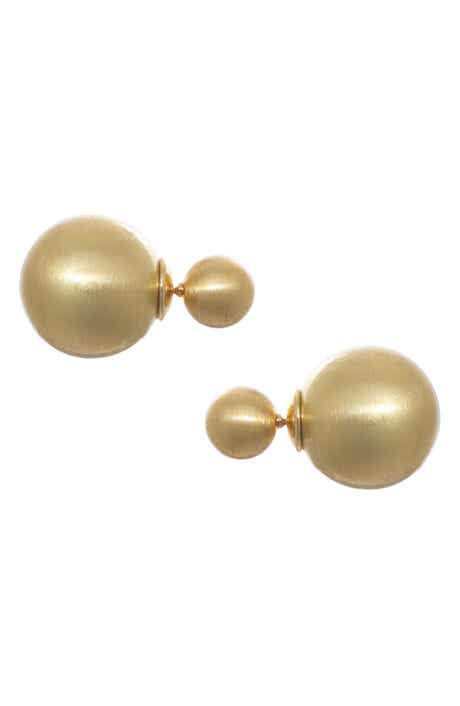 Adornia Matte Finish Ball Front/Back Earrings