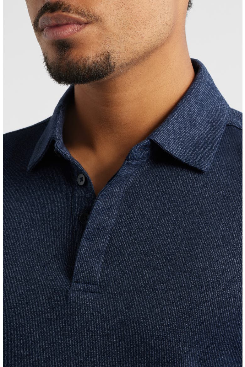 Glendale Long Sleeve Cotton Blend Polo, Alternate, color, NAVY
