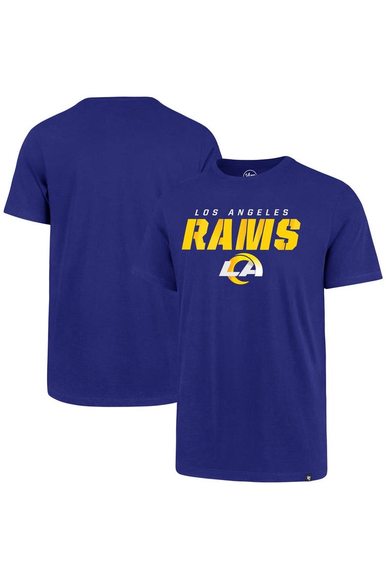 Men's '47 Royal Los Angeles Rams Logo Traction Super Rival T-Shirt, Main, color, Royal