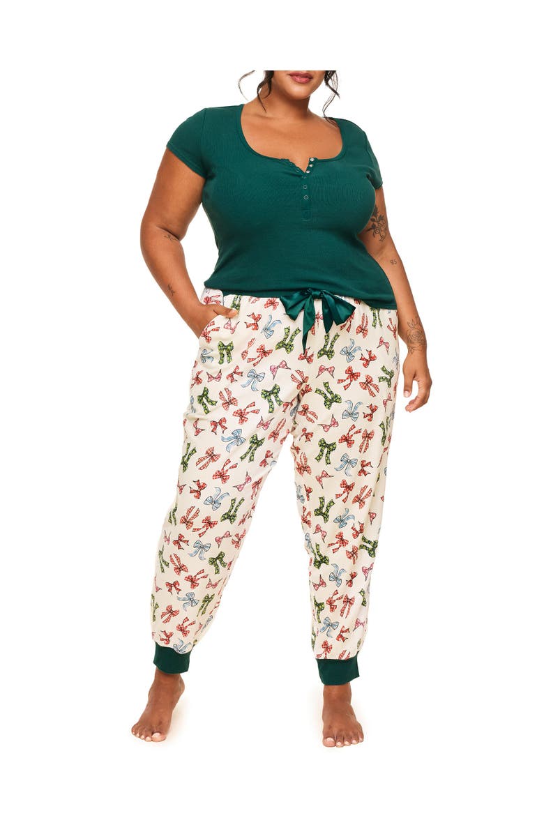 Adore Me Caileigh T-Shirt & Joggers Pajama Set, Main, color, Light Beige