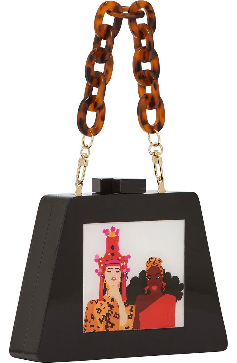 LarAllan Kiki
Aiko Acrylic Triangular Box Clutch, Main, color, Brown Handle