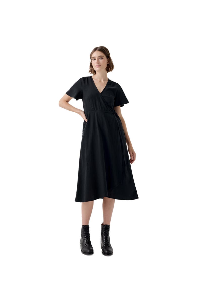 Pact Organic Cafe Crepe Wrap Dress, Main, color,