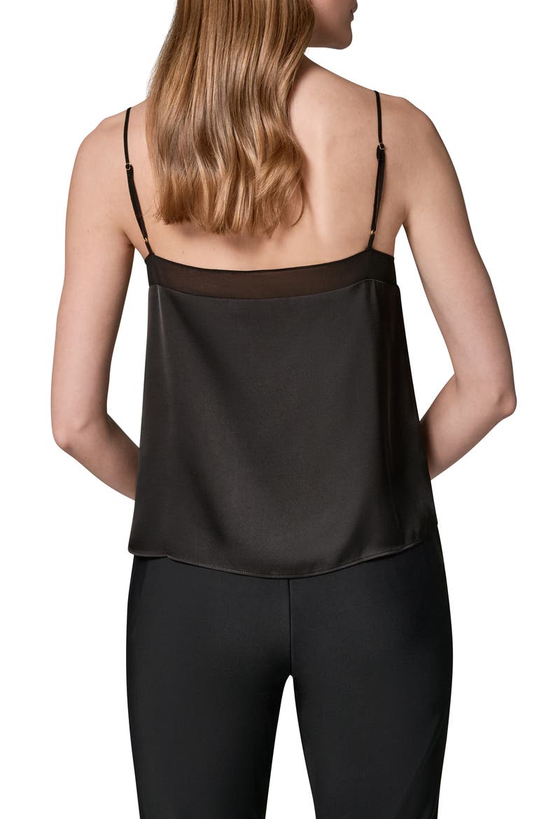 Mesh Trim Camisole, Alternate, color, BLACK