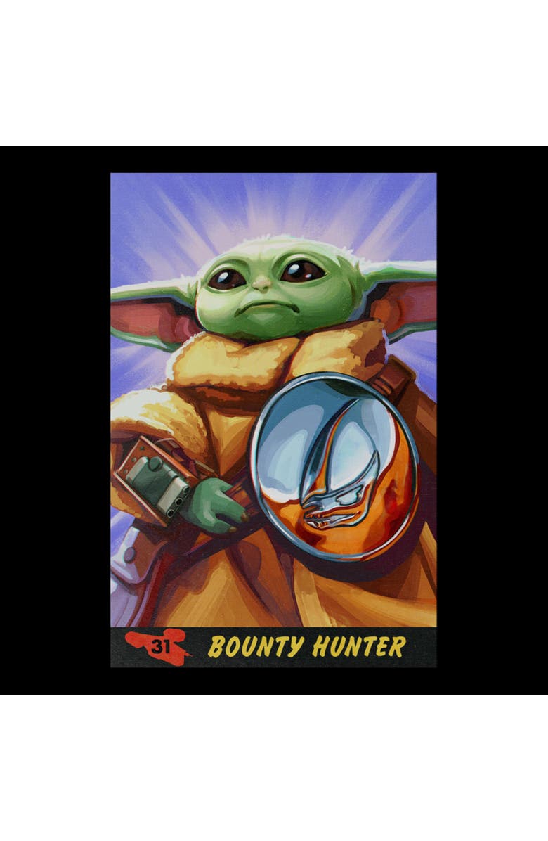 Star Wars: The Mandalorian and Grogu Boy's Star Wars The Mandalorian and Grogu The Child Bounty Hunter Comic Art  Graphic T-Shirt, Alternate, color, Black