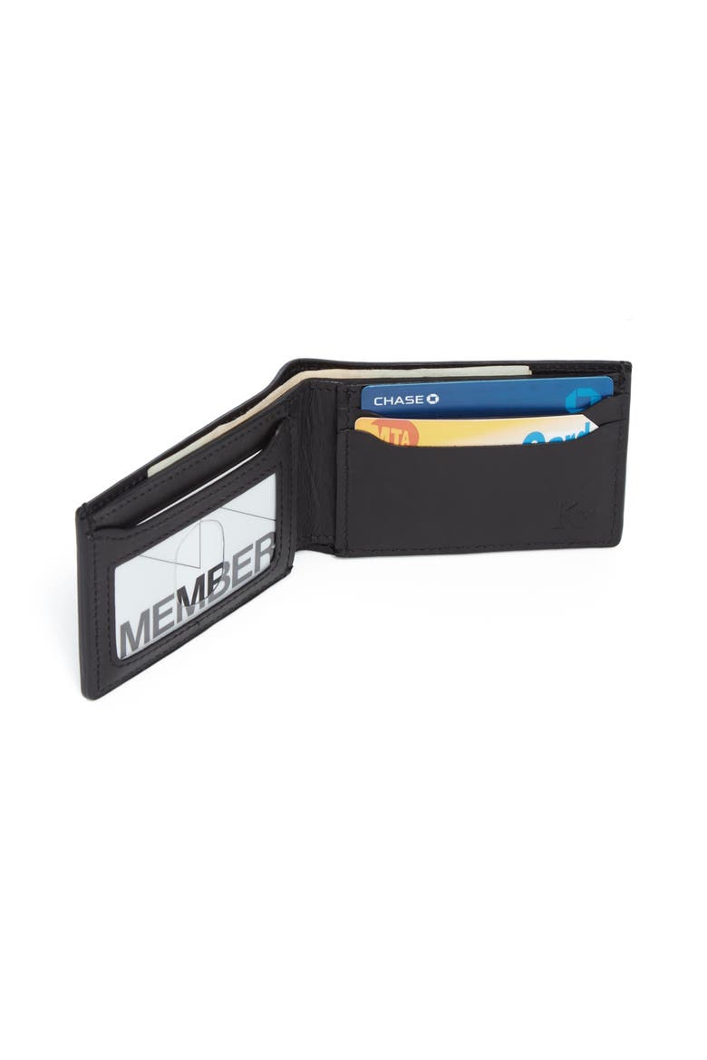 George Slim Leather Billfold, Alternate, color, Black