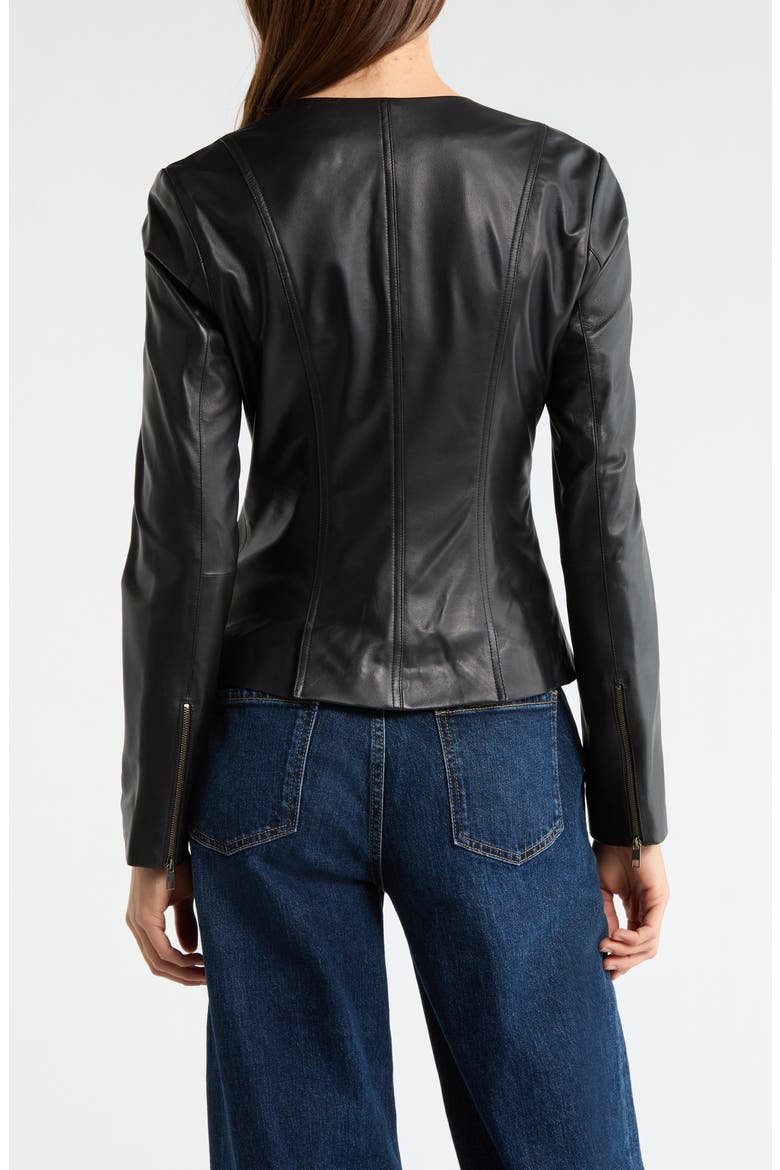 Wells Leather Jacket, Alternate, color, BLACK