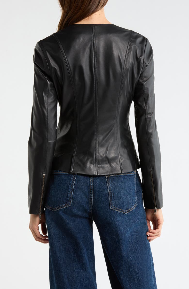 STAUD Wells Leather Jacket, Alternate, color, Black