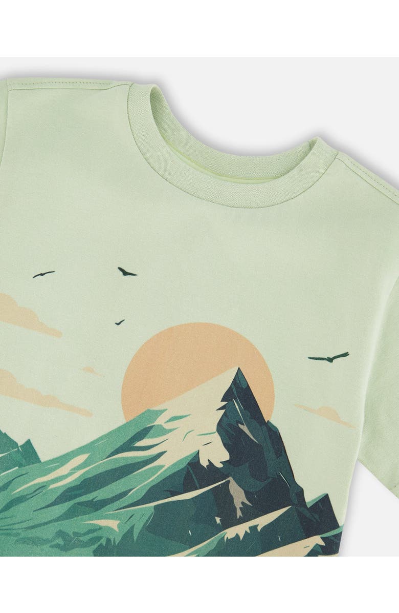 Deux par Deux Organic Cotton Jersey Mountain T-Shirt, Alternate, color, Sage