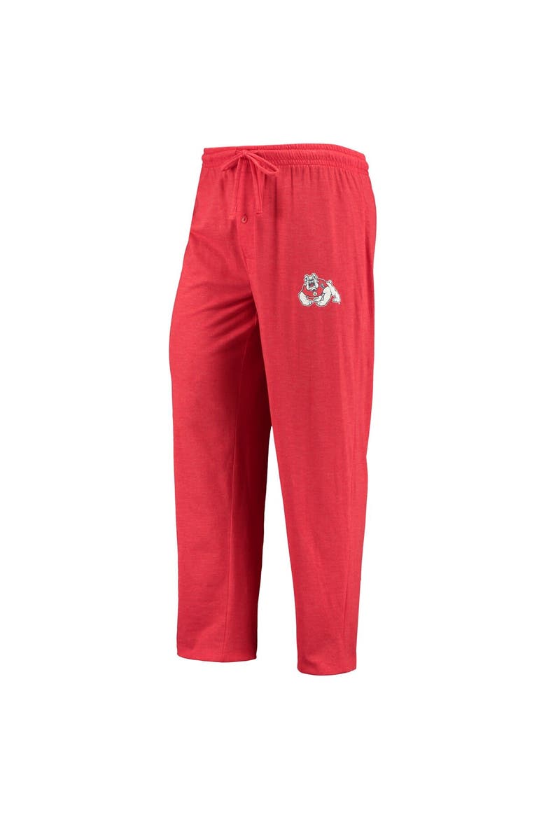 Men's Concepts Sport Red/Heathered Charcoal Fresno State Bulldogs Meter Long Sleeve T-Shirt & Pants Sleep Set, Alternate, color, Red