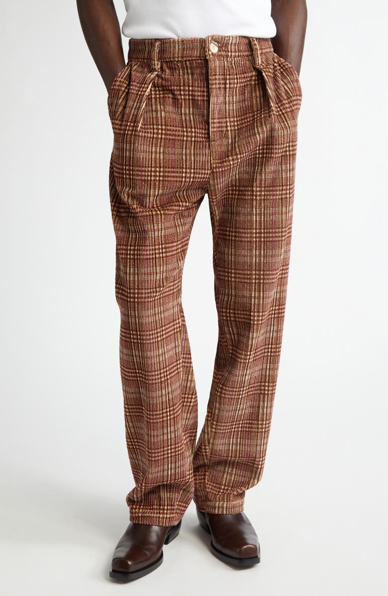 The Elder Statesman Jocky Plaid Corduroy Pants, Main, color, 
