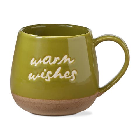 Warm Wishes Dark Green Ceramic Mug Dishwasher Safe Drinkware
