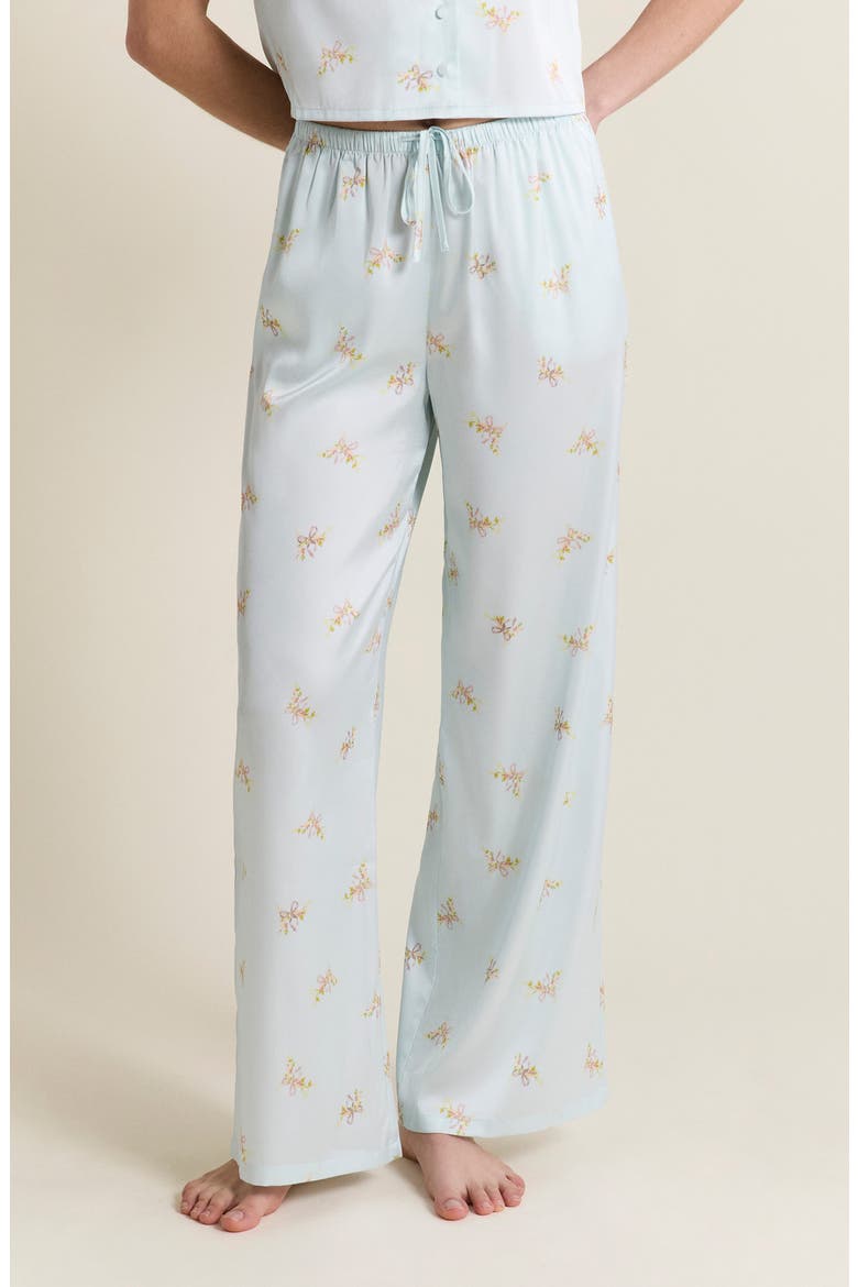 Solia Floral Pajama Pants, Main, color, PRINTED GREEN BLUE