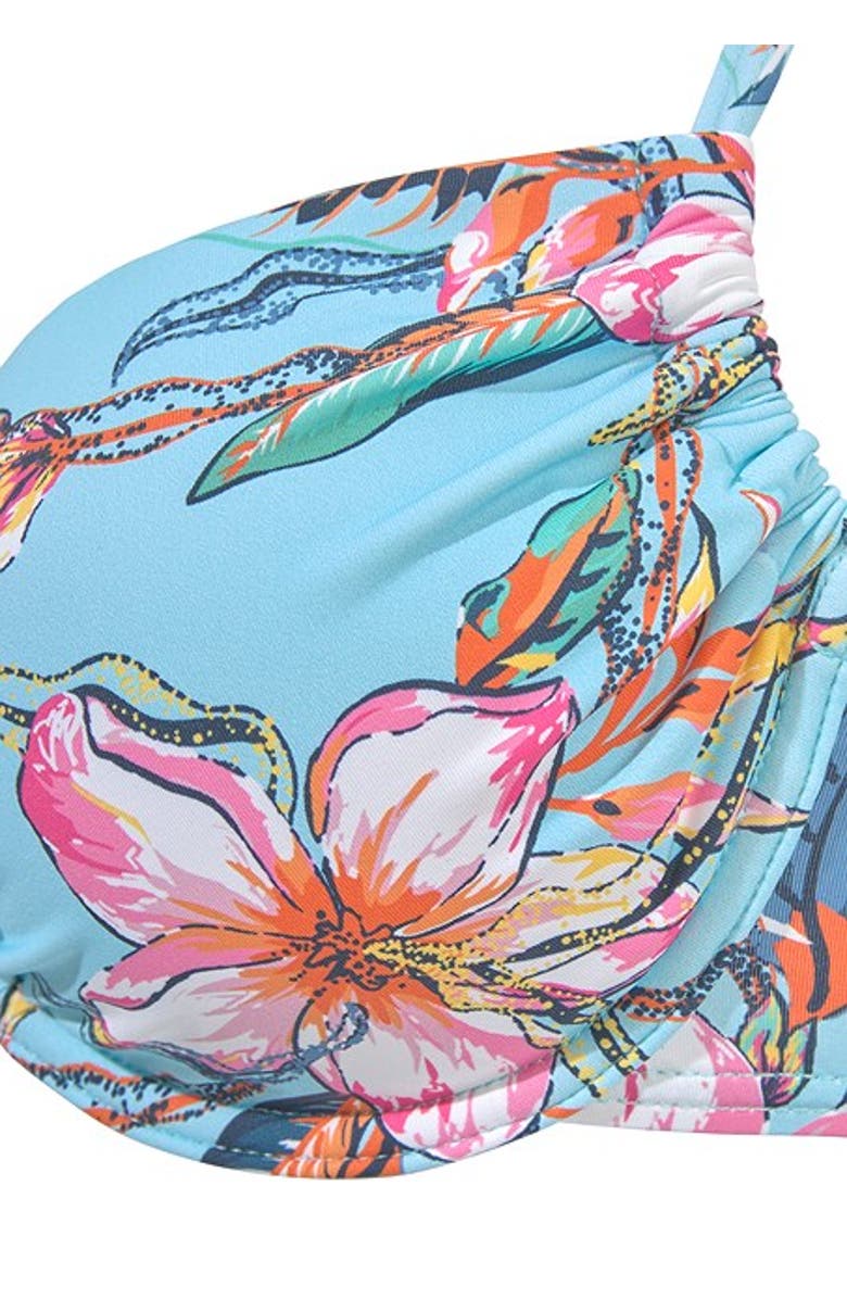 LASCANA Women's Hibiscus Print Underwire Bikini Top Size 34B, Alternate, color, Light Blue Printed