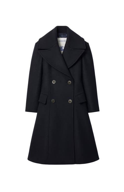 Burberry Wool Tailored Coat In Black