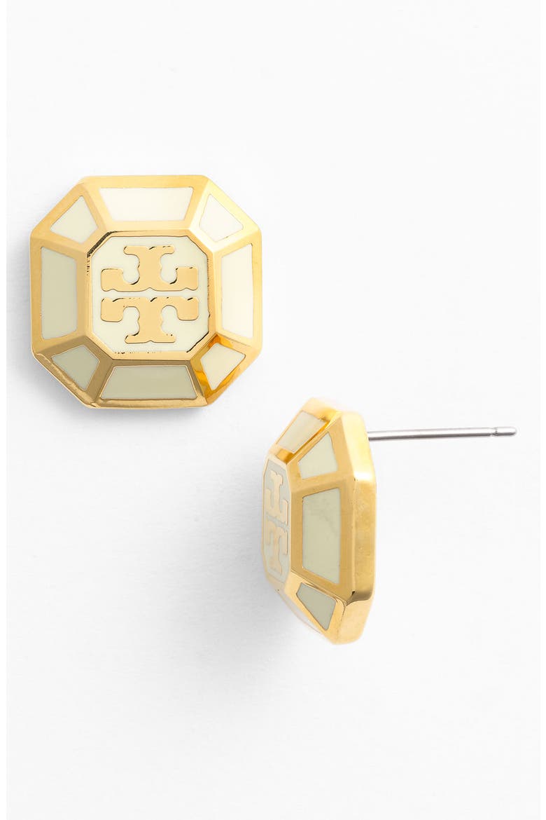 'Rylan' Logo Stud Earrings, Main, color, IVORY/ GOLD