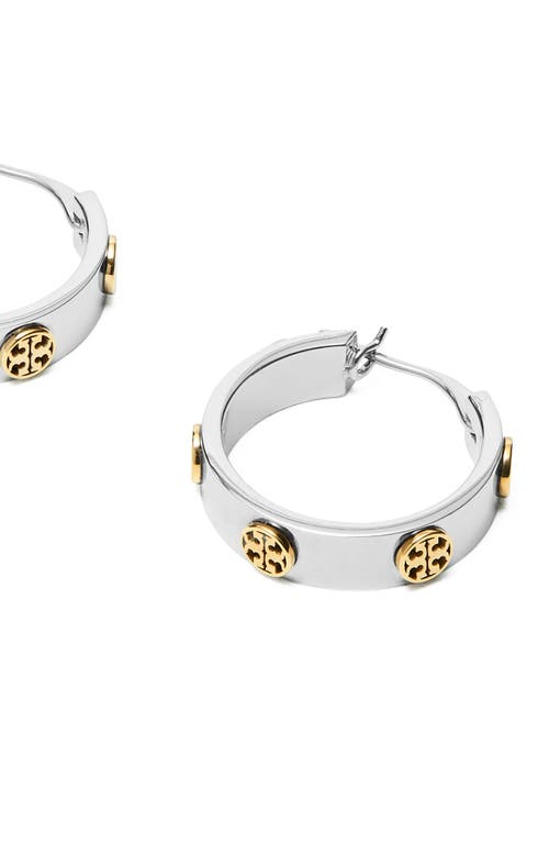 Tory Burch Miller Stud Huggie Earring In Metallic
