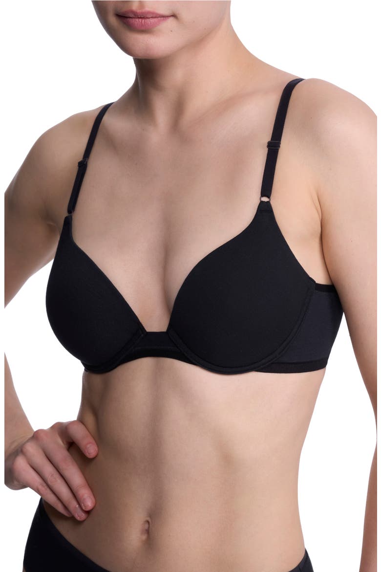 Bliss Cotton Convertible T-Shirt Bra, Alternate, color, BLACK