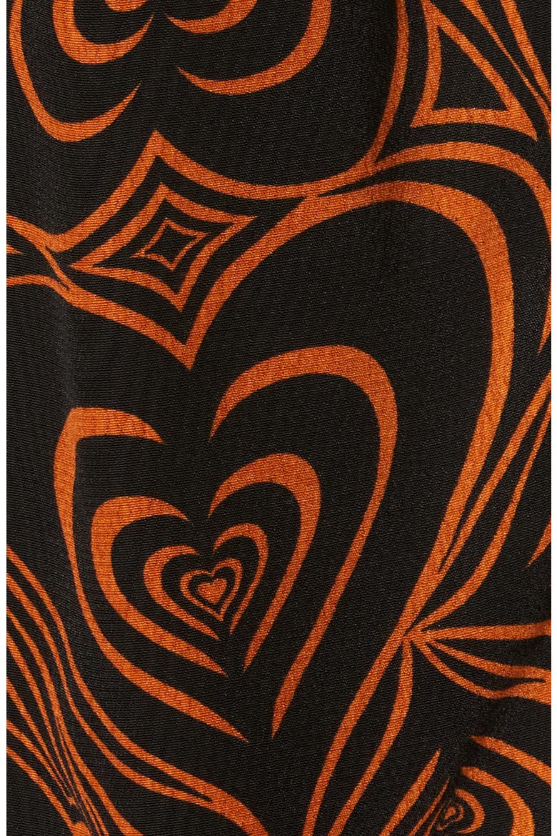 Alyssa Wid Hearts Oversize Button-Up Shirt, Alternate, color, BROWN