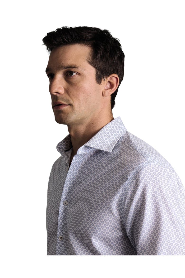 Non-Iron stretch Decorative Print Slim Fit Shirt, Alternate, color, Dark Blue