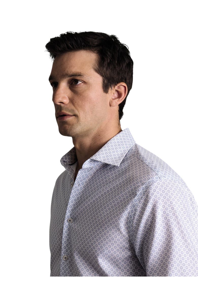 Charles Tyrwhitt Non-Iron stretch Decorative Print Slim Fit Shirt, Alternate, color, Dark Blue