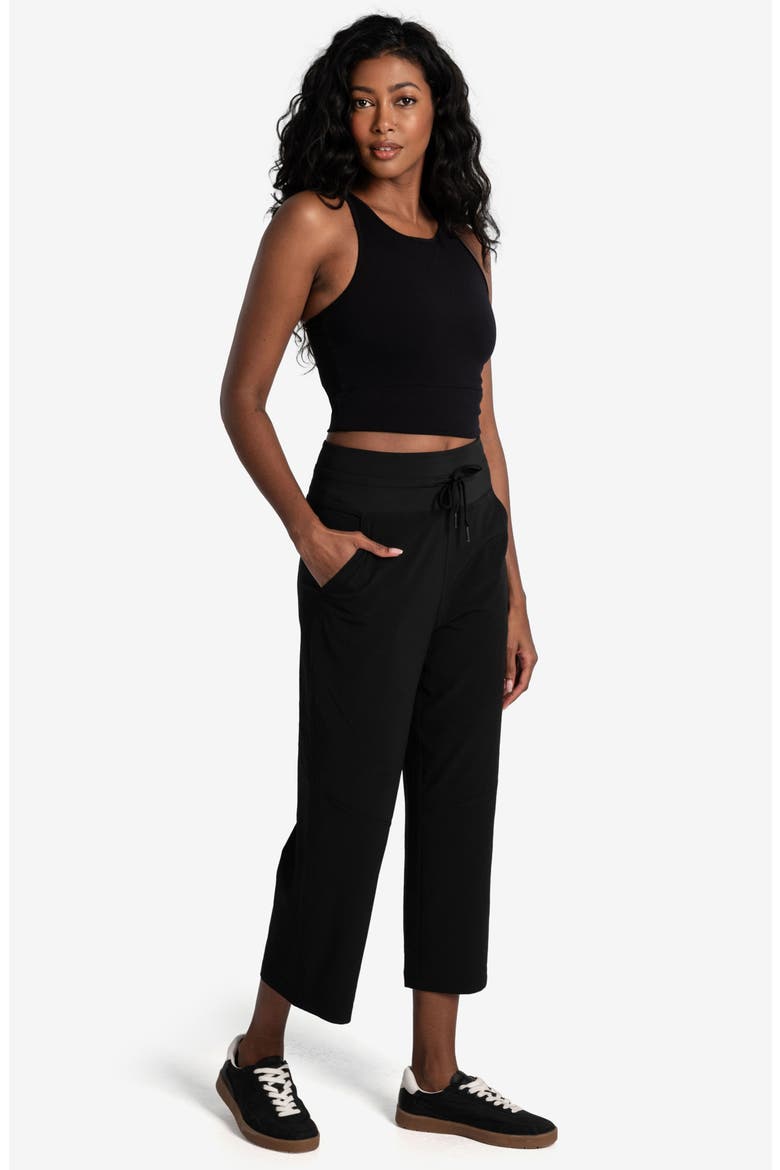 Momentum Crop Drawstring Pants, Alternate, color, BLACK BEAUTY