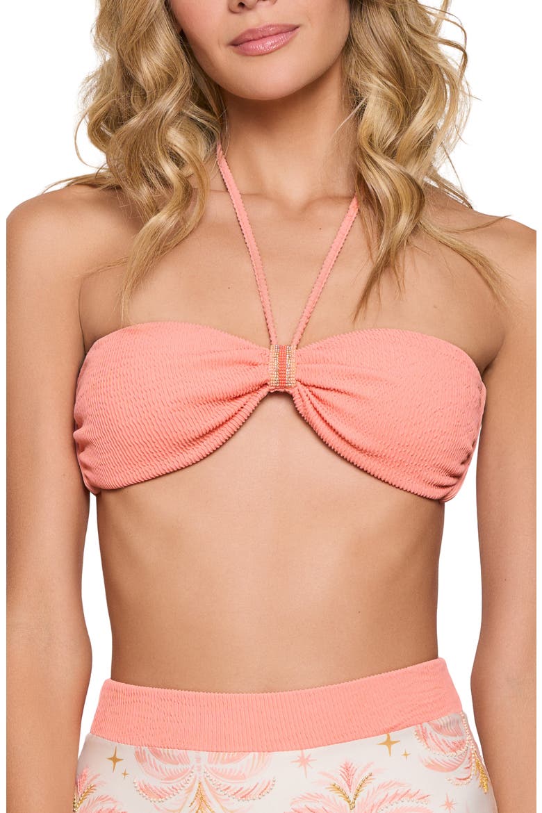Halter Bikini Top, Main, color, PEACH PINK