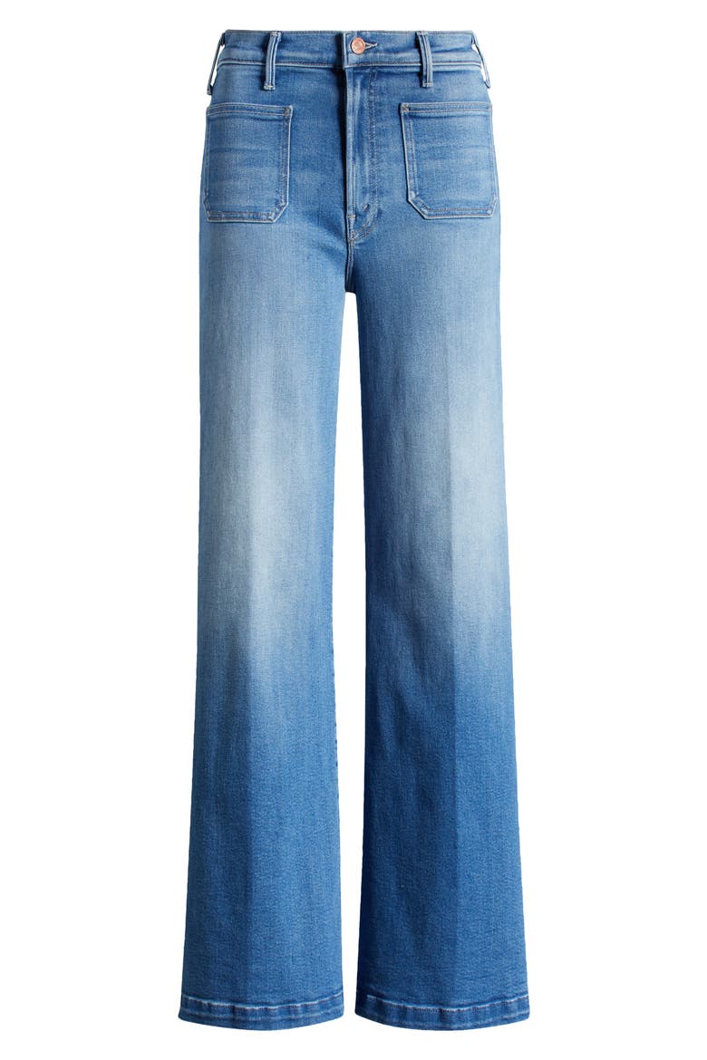 The Hustler Roller Patch Pocket Sneak Wide Leg Jeans, Alternate, color, PIECE BY PIECE