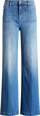MOTHER The Hustler Roller Patch Pocket Sneak Wide Leg Jeans
