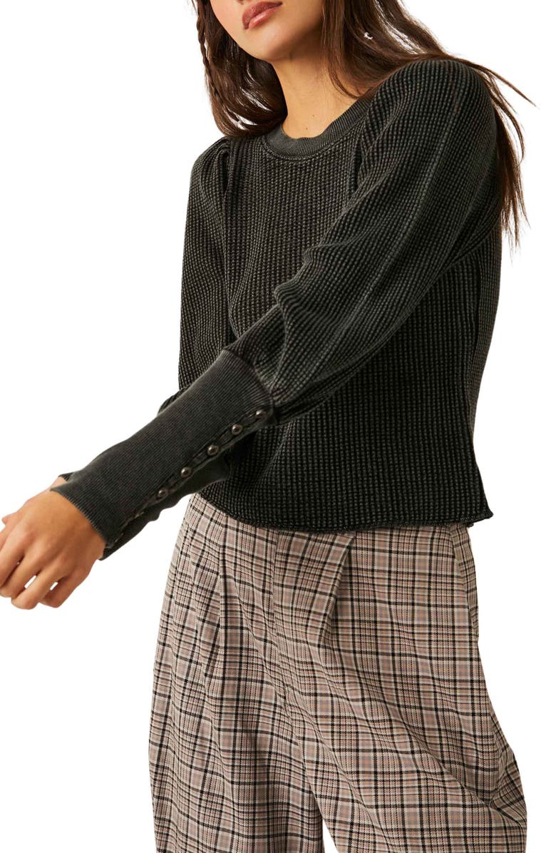 Free People Wesley Balloon Sleeve Thermal Top, Main, color,