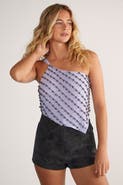 NASTY GAL Studded Asymmetric One Shoulder Top