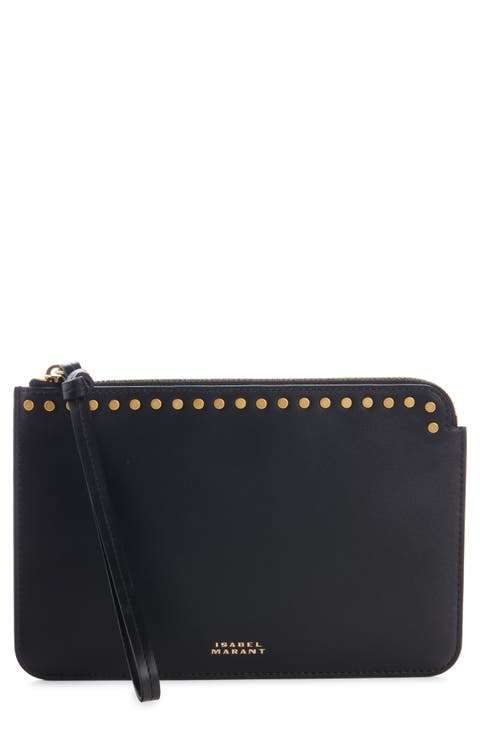 Oskan Stud Leather Flat Pouch