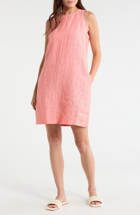 Two Palms Trapunto Linen A-Line Dress