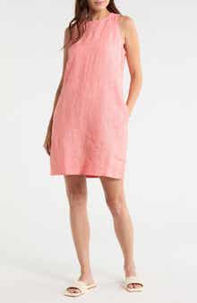Two Palms Trapunto Linen A-Line Dress