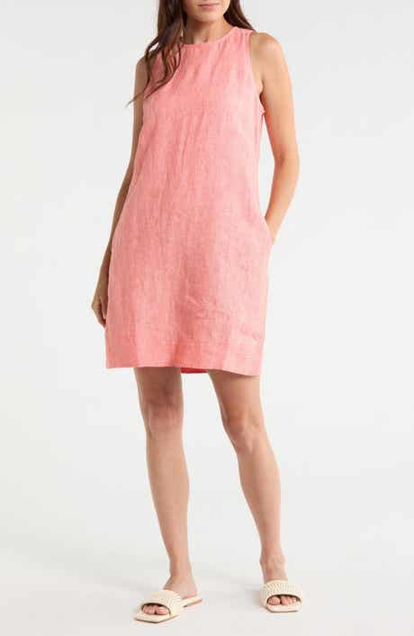 Two Palms Trapunto Linen A-Line Dress